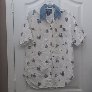 FINAL MARKDOWN Ladies' Quizz again country chic Blouse w/Ladybug Buttons (M)